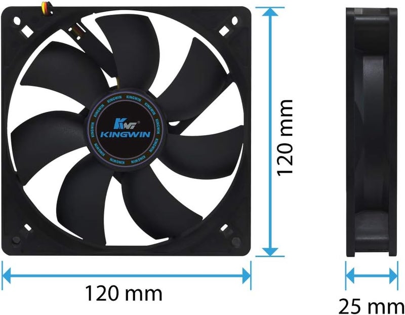 Kingwin 120mm Silent Computer Cooling Fan with Long Life Bearing for Excellent Ventilation - Image 5